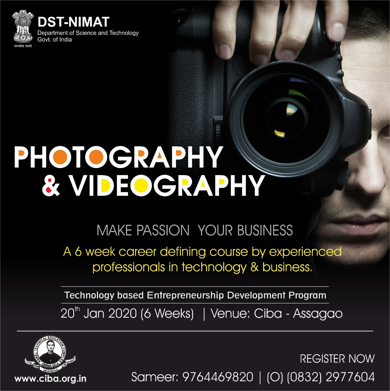 ciba-Technology-Based Entrepreneurship Development Programme in Photography & Videography
